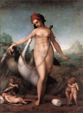 Pontormo Painting - Leda And The Swan Florentine Mannerism Jacopo da Pontormo